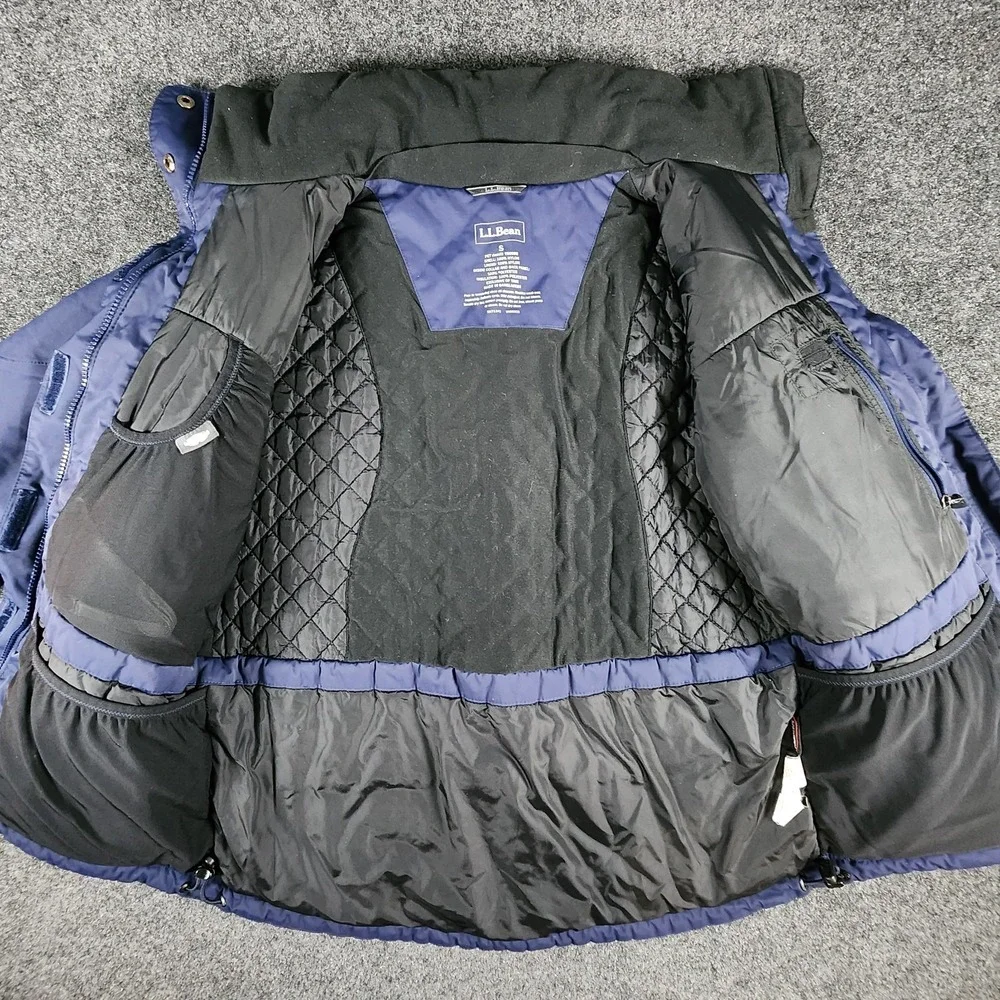 L.L. Bean Primaloft Utility Jacket Field Coat Men's Small‎ Navy Blue Full Zip